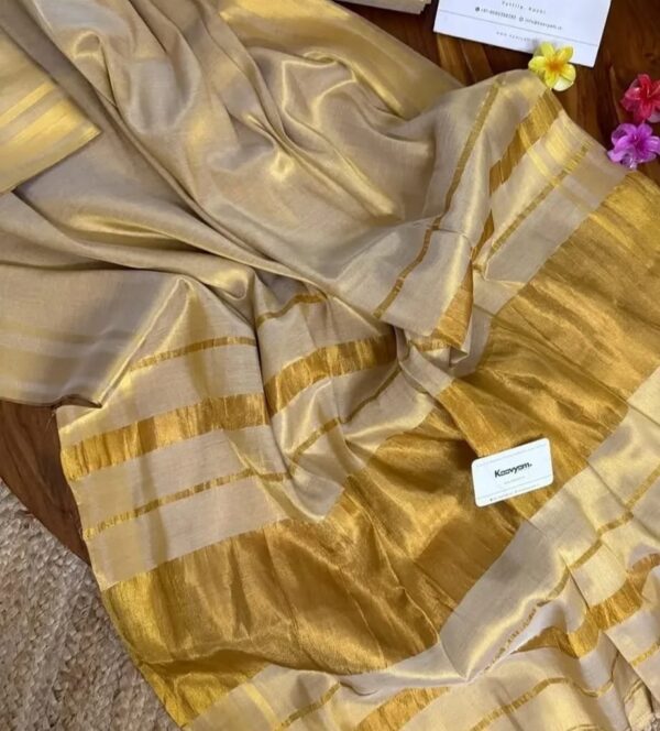 silk tissue gold silk saree