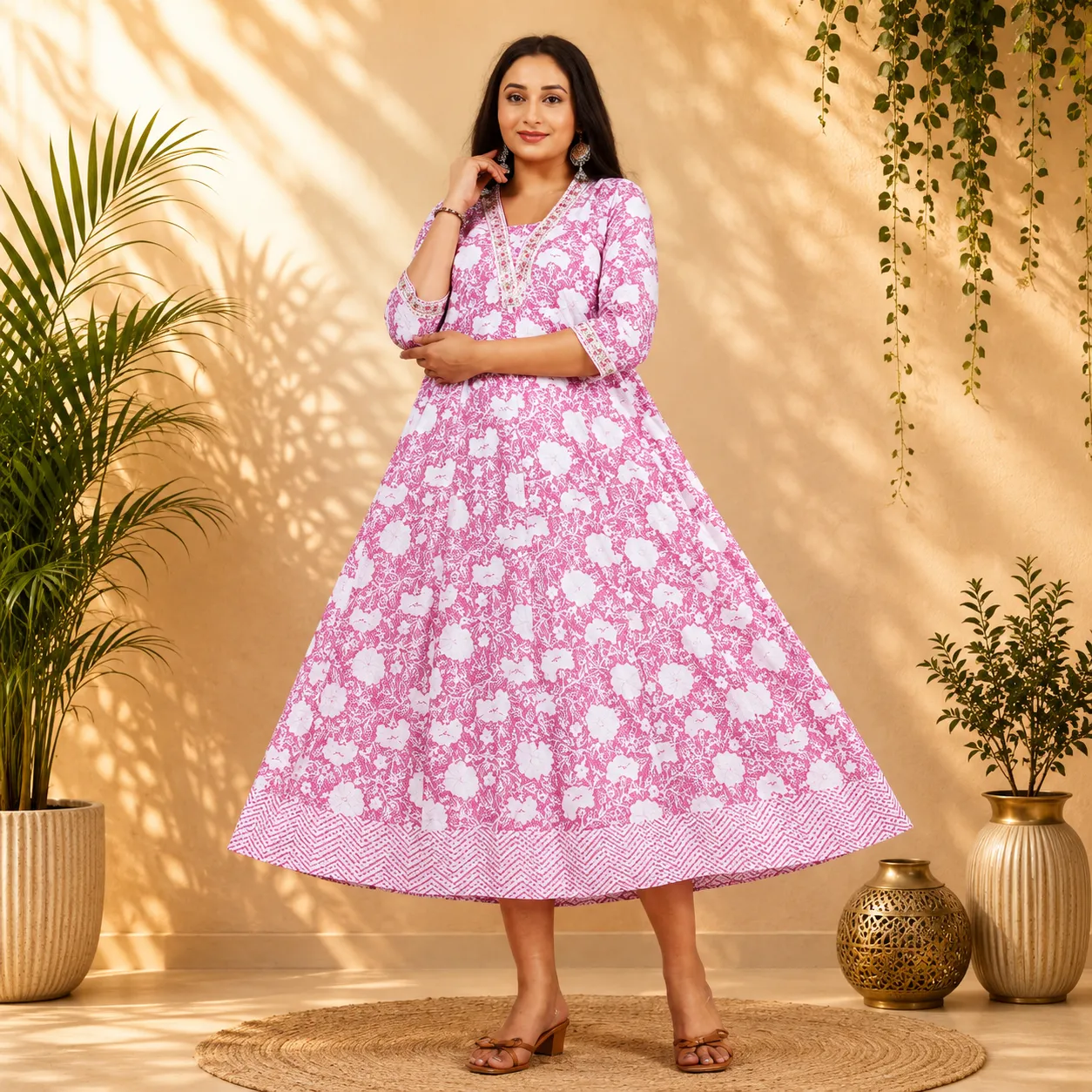 Printed Anarkali Dress