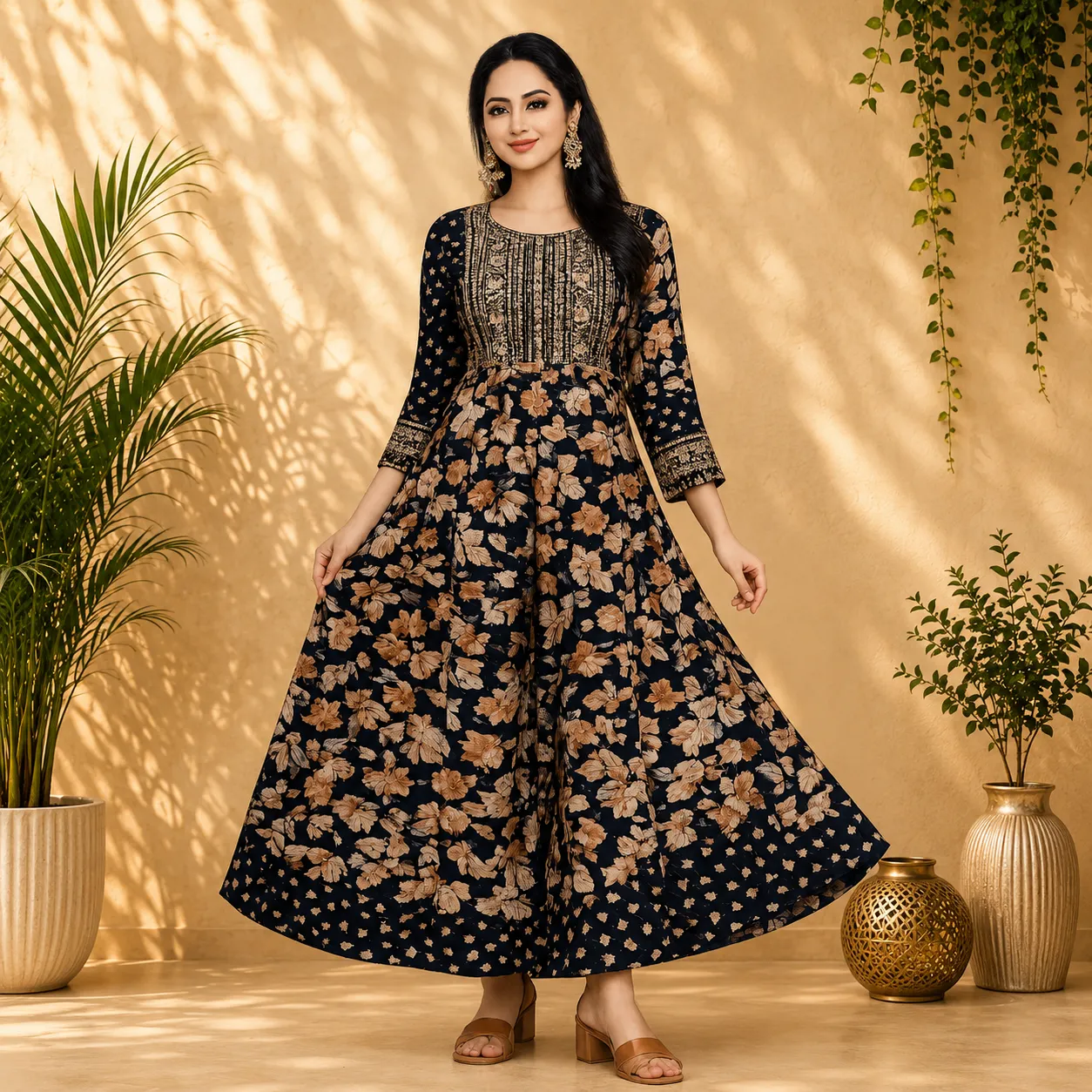 Printed Anarkali Dress