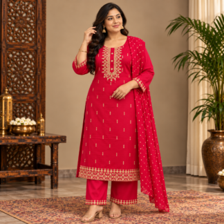 Elegant Crimson Indian Ensemble