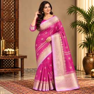 Elegant Magenta Saree in Heritage