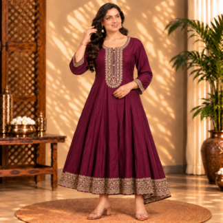 Elegant Plum Anarkali