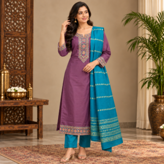 Elegant-Plum-and-Teal-Traditional-Ensemble
