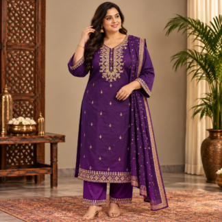 Elegant Purple Ethnic Fashion