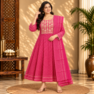 Dotted Magenta Anarkali