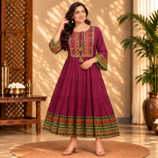 Maroon Ethnic Elegance