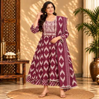 Maroon Anarkali