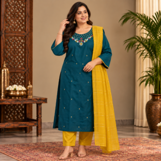 Teal and Mustard Elegance