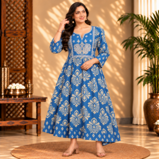 Warm Blue Anarkali