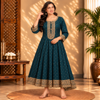 Warm Teal Anarkali